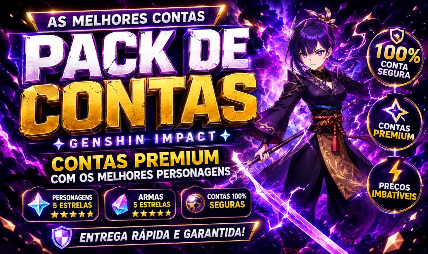 80% OFF Contas Genshin Impact Contas Com Lendários e Armas Épicas!