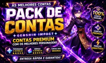 80% OFF Contas Genshin Impact Contas Com Lendários e Armas Épicas!