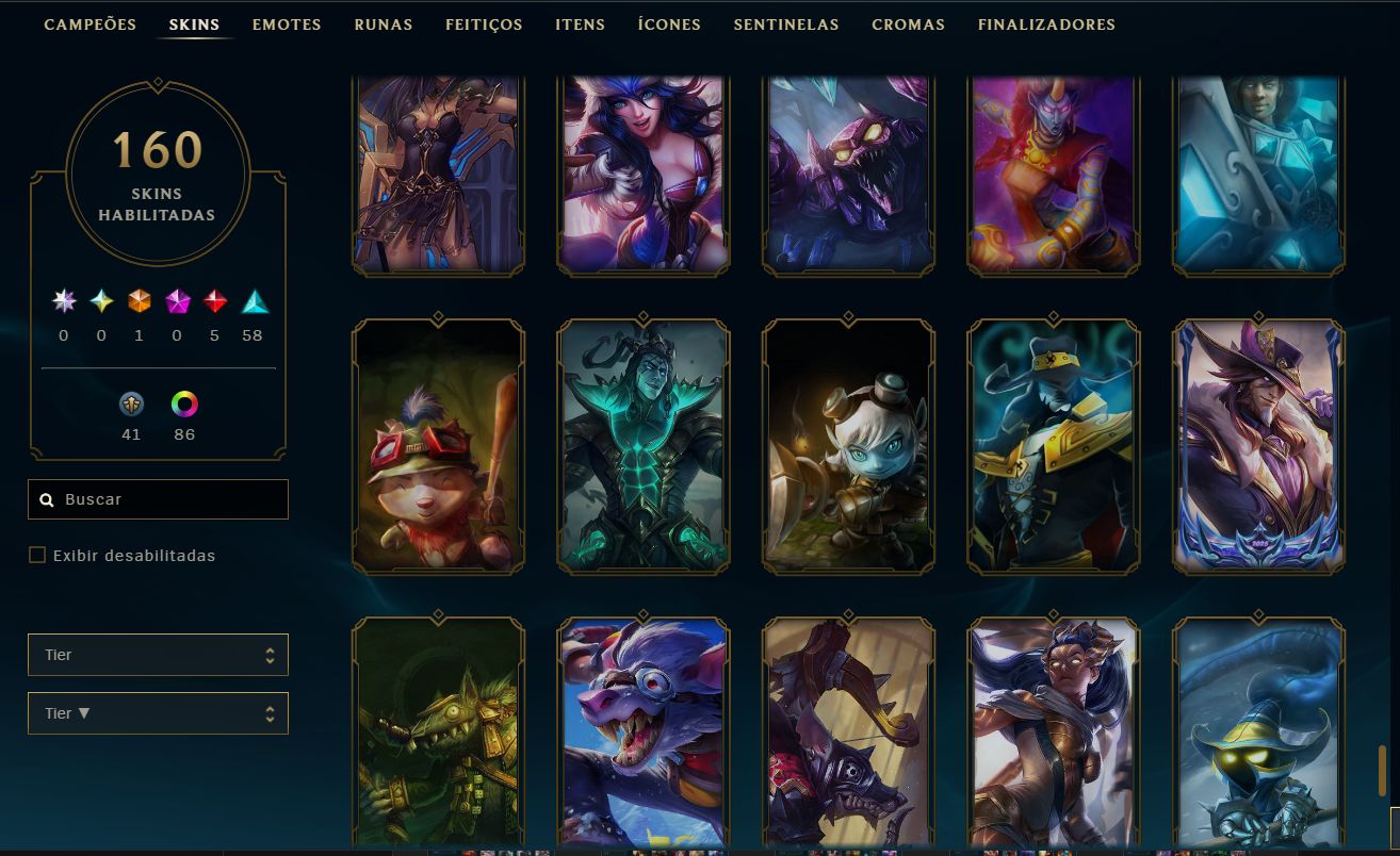CONTA LOL MESTRE 400PDL+ / LV 302 / 160 SKINS / FULL ACESSO DADOS / TODOS CHAMPS