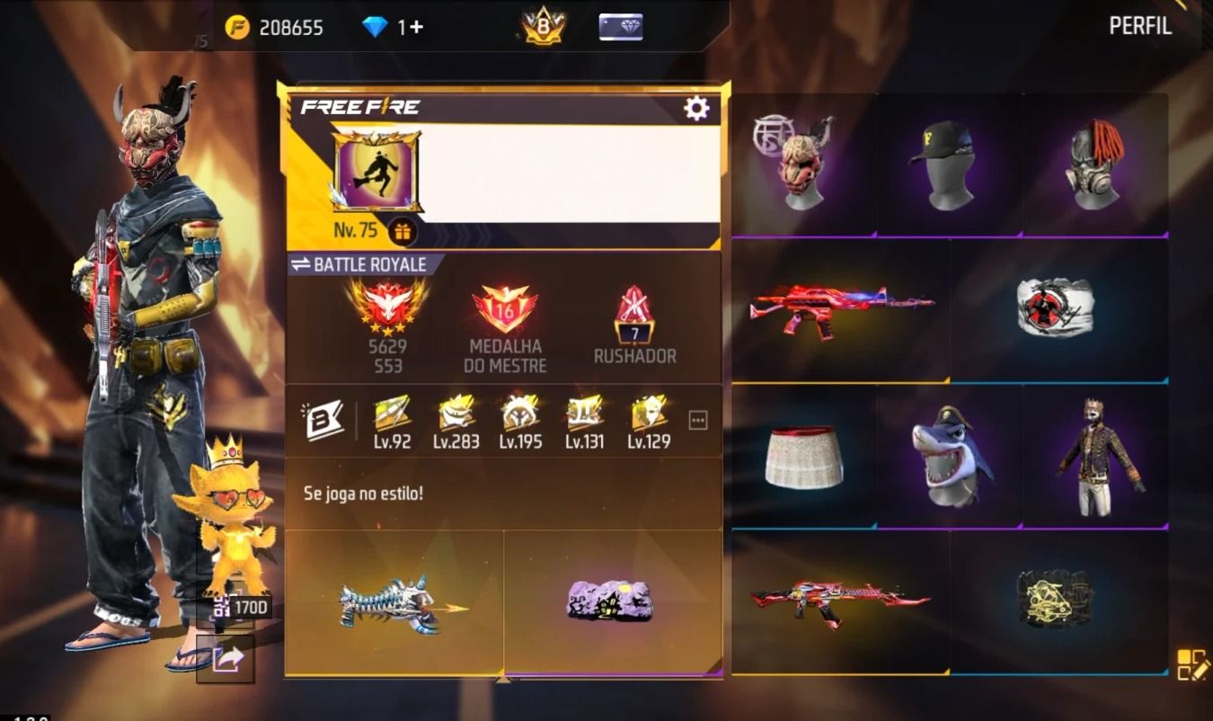 Conta Free Fire Semi-full Passes de Elite Todos os Primeiros 27!