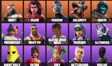 FORTNITE 34 SKINS | DRIFT+DEADPOOL+RAMBUNCTIOUS+ORANGE JUSTICE+ASTROWORLD