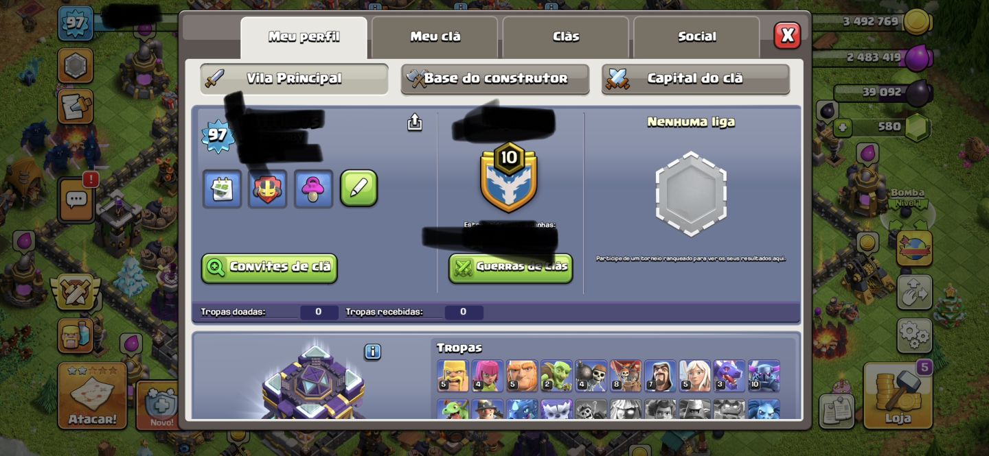 CONTA CLASH ROYALE + CLASH OF CLANS GEMADA
