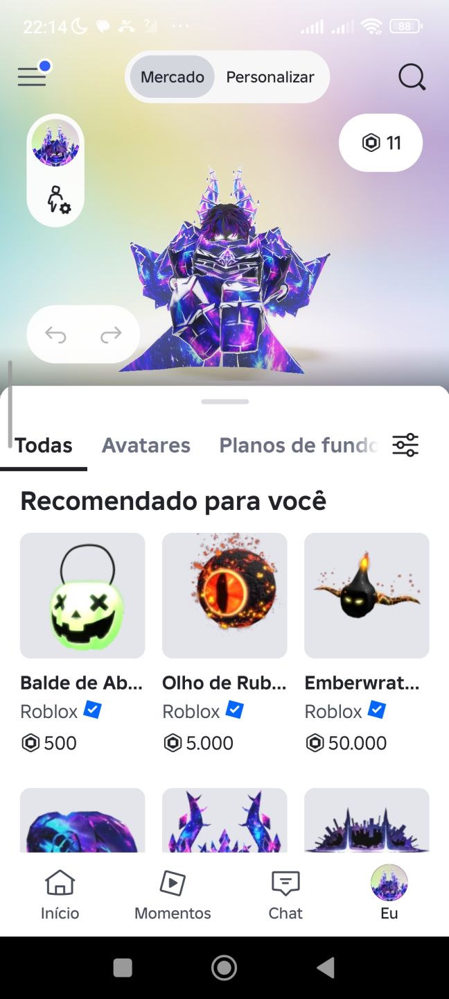 Conta de Roblox com roupas