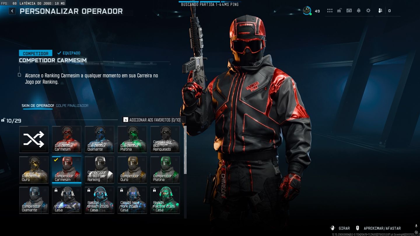 Conta B07/Warzone rank Carmesim