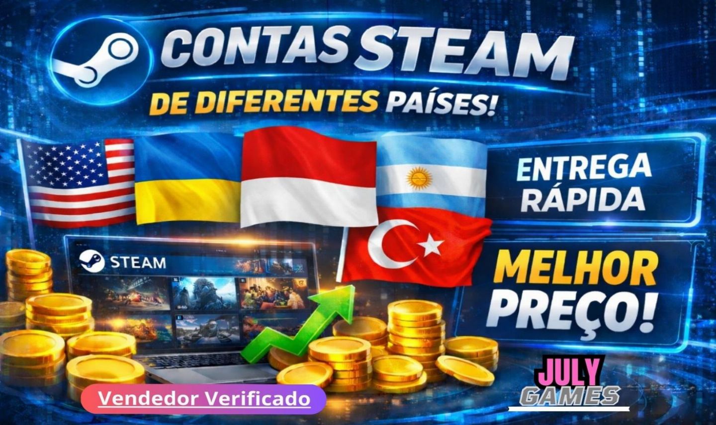 [MELHOR PREÇO] Contas Steam Internacionais [Vários Países] - Escolha a sua