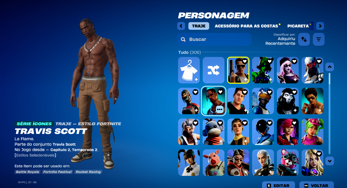 Conta muito rara ikonic travis e outros bundles tem doll em campeonatos oficiais