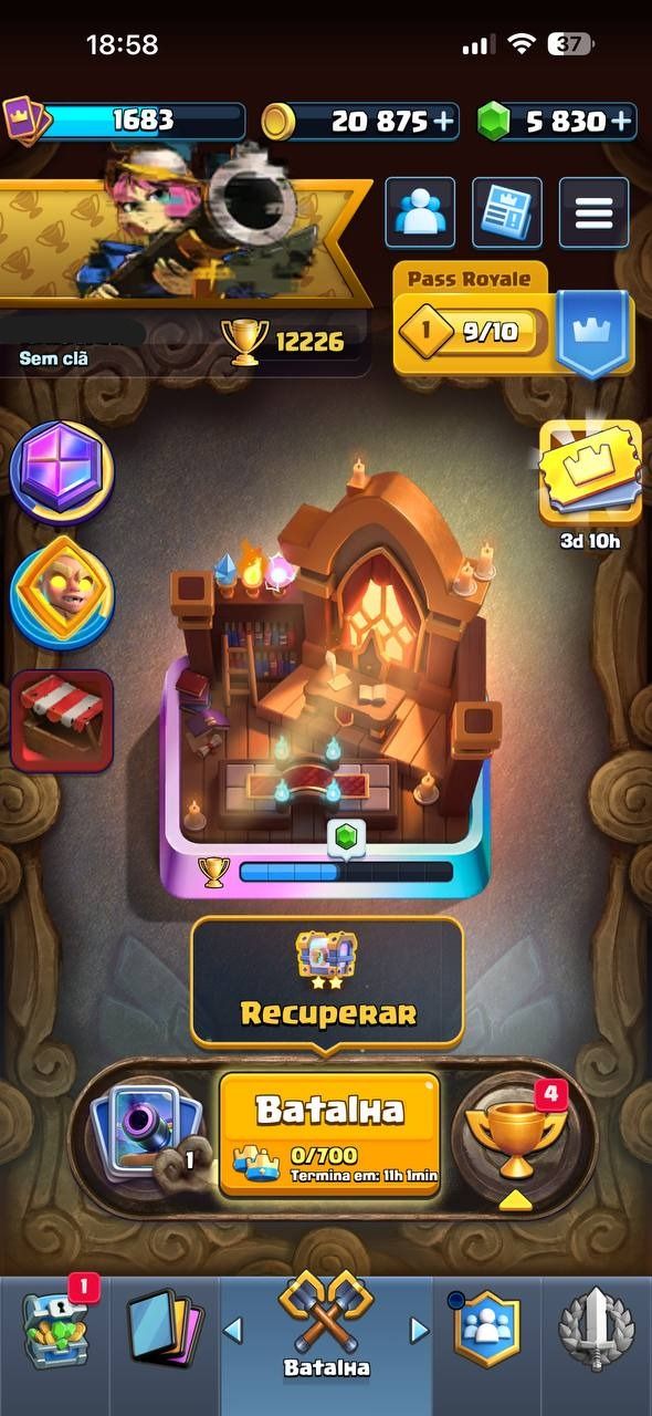CONTA CLASH 9 ANOS/DECK 2.6 FULL/TODAS CARTAS/TORRE LVL15/5800 GEMAS