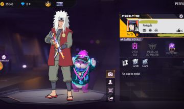 CONTA FREE FIRE COM CONJUNTO JIRAIYA | MP40 MARATONA URBANA | UMP BOOYAH
