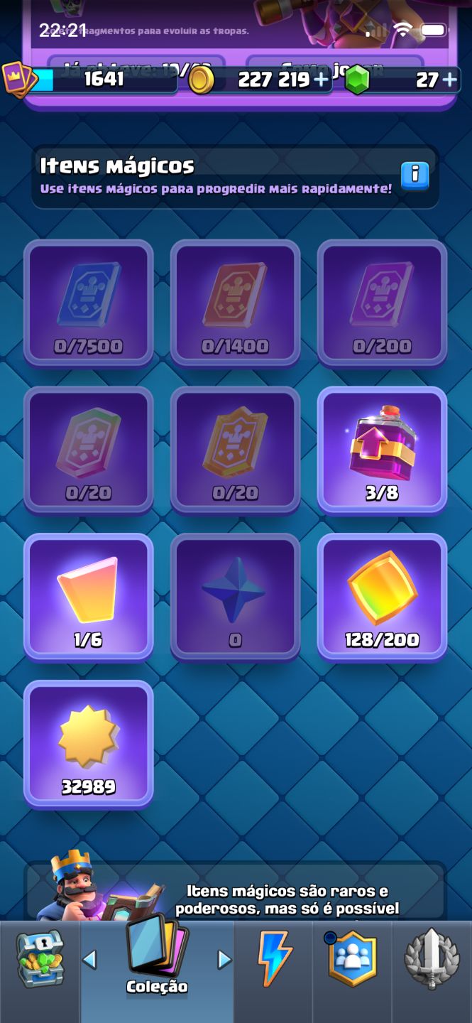 Conta Clash Royale passe da mini pekka completo 8 heróis, 19 evoluções