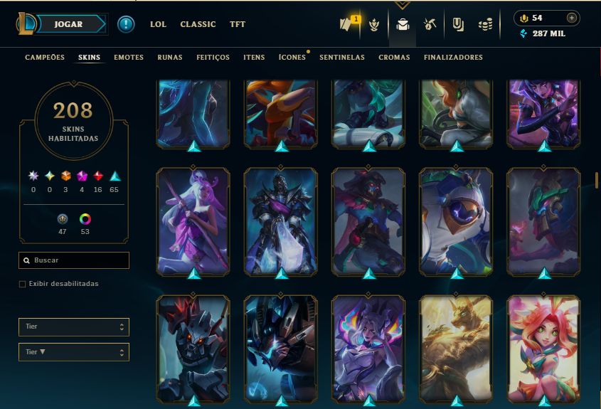 Mono Vex 1 Milhao de maestria+208 Skins+ Cromas+ 3 Skins da vex+2 miticas boas