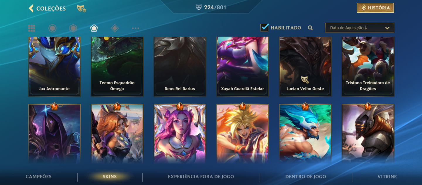 CONTA WILD RIFT +PC 4K GASTO 239 SKINS, 30LENDÁRIAS, 129 ÉPICAS 44k COLECIONADOR
