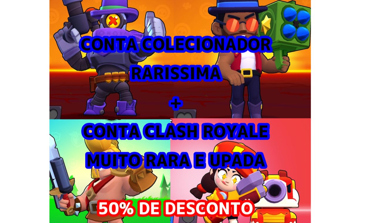 CONTA BRAWL STARS DE COLECIONADOR + CONTA CLASH ROYALE MUITO RARA