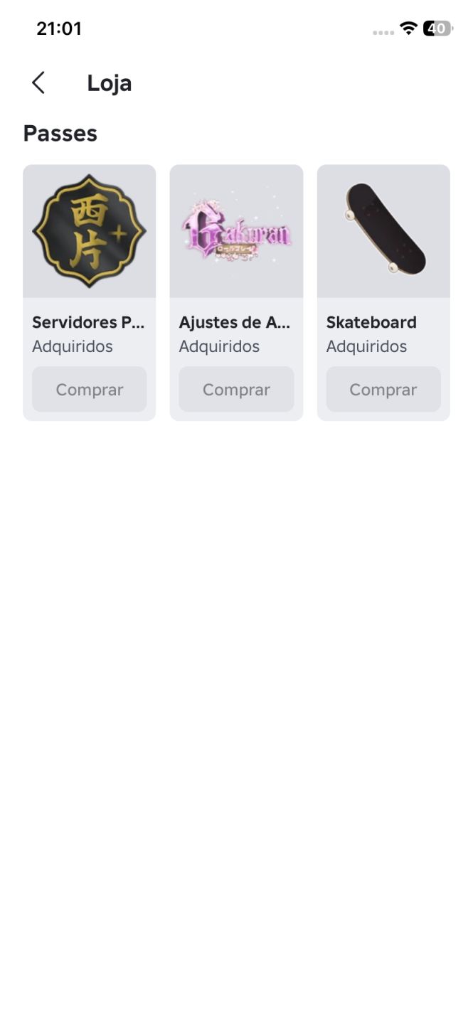CONTA DE ROBLOX COM SKINS UNISSEX