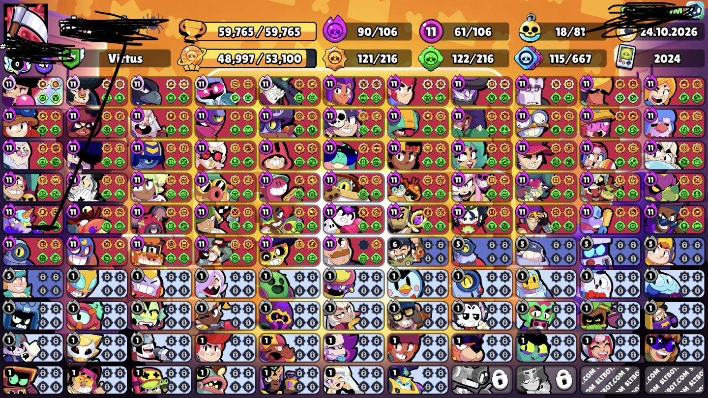 CONTA DE BRAWL STARS RECHEADA DE SKINS E MUITO UPADA!