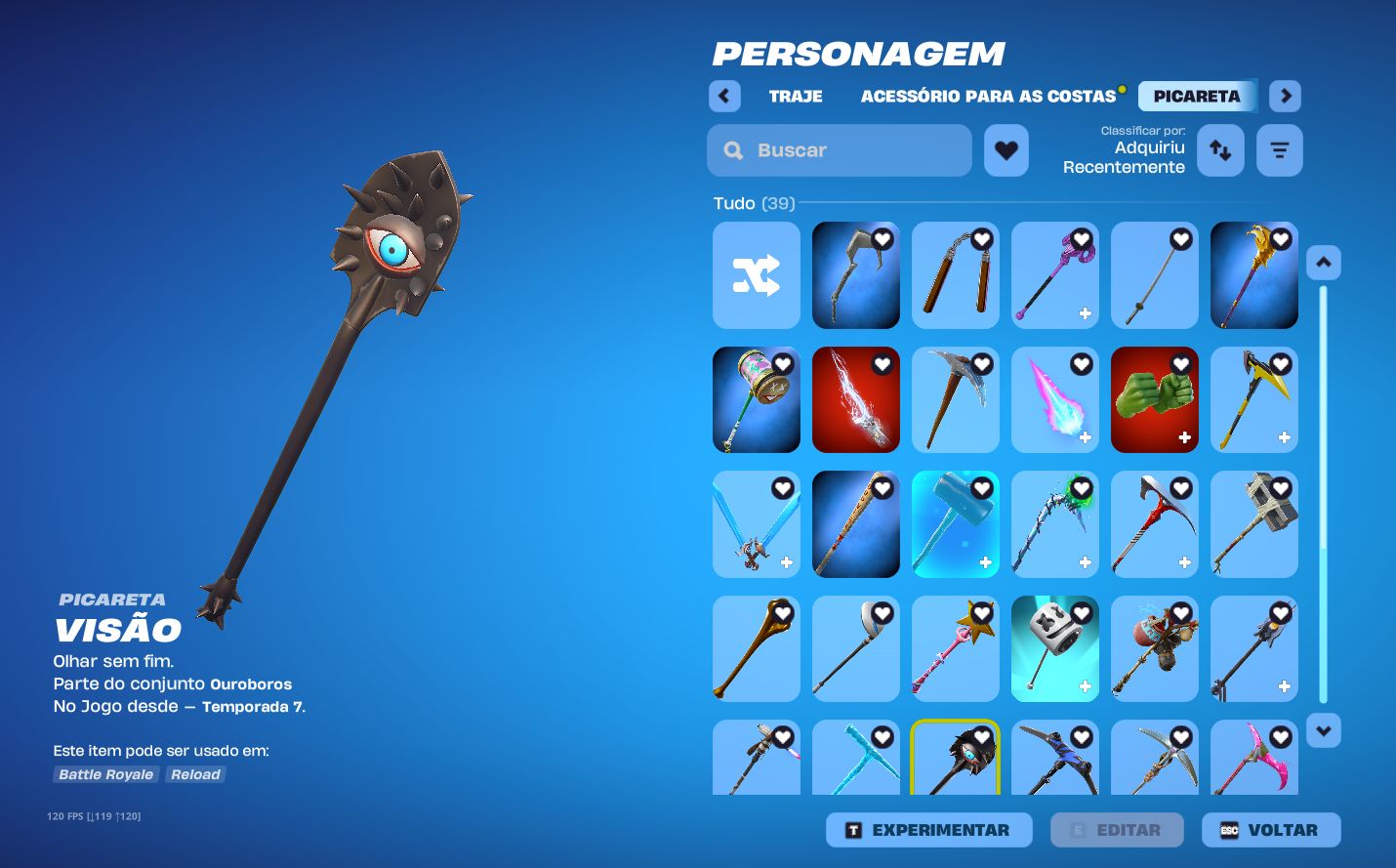 Conta fortnite minty axe,stw fundador,omega full e itens muito raros +3000vbucks