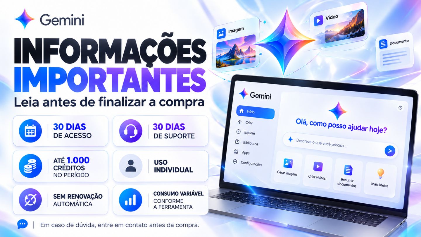 GEMINI AI PRO 30 DIAS | VEO 3.1 + NANO BANANA PRO + NOTEBOOKLM