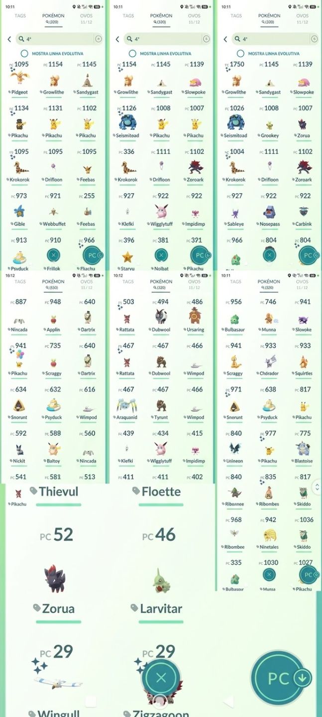 Conta Pokémon Go com muitos pokémons ivs 100%