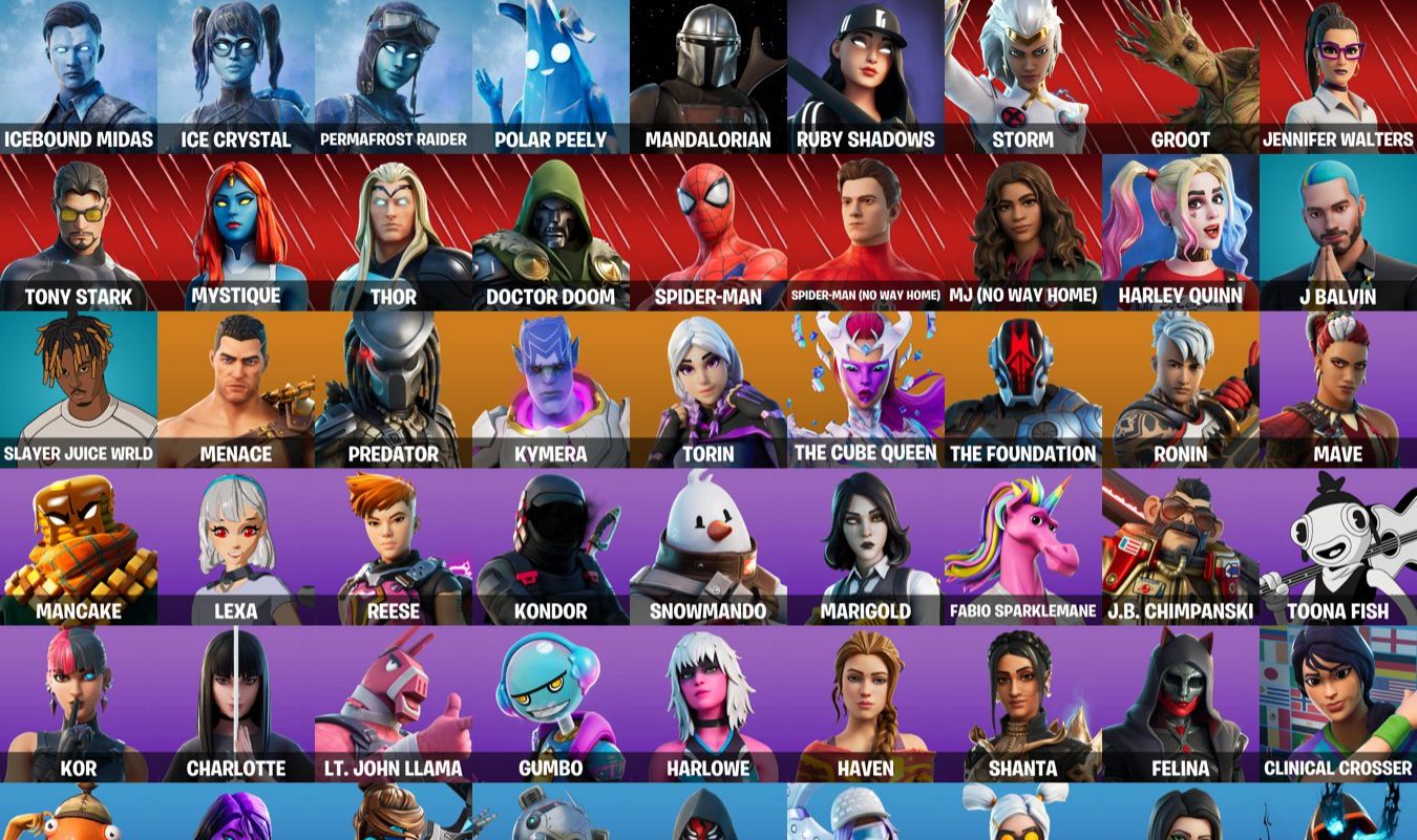 65 SKINS - MARVEL PASS - FULL TRYHARD - ICON EMOTES - RAGE EMOTE