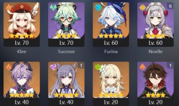 AR 37 - Klee, Durin, Kazuha, Furina, Keqing C1