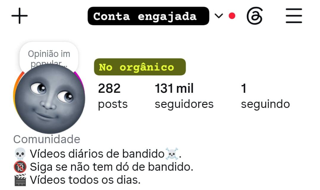 Instagram com 130k seguidores (orgânico)