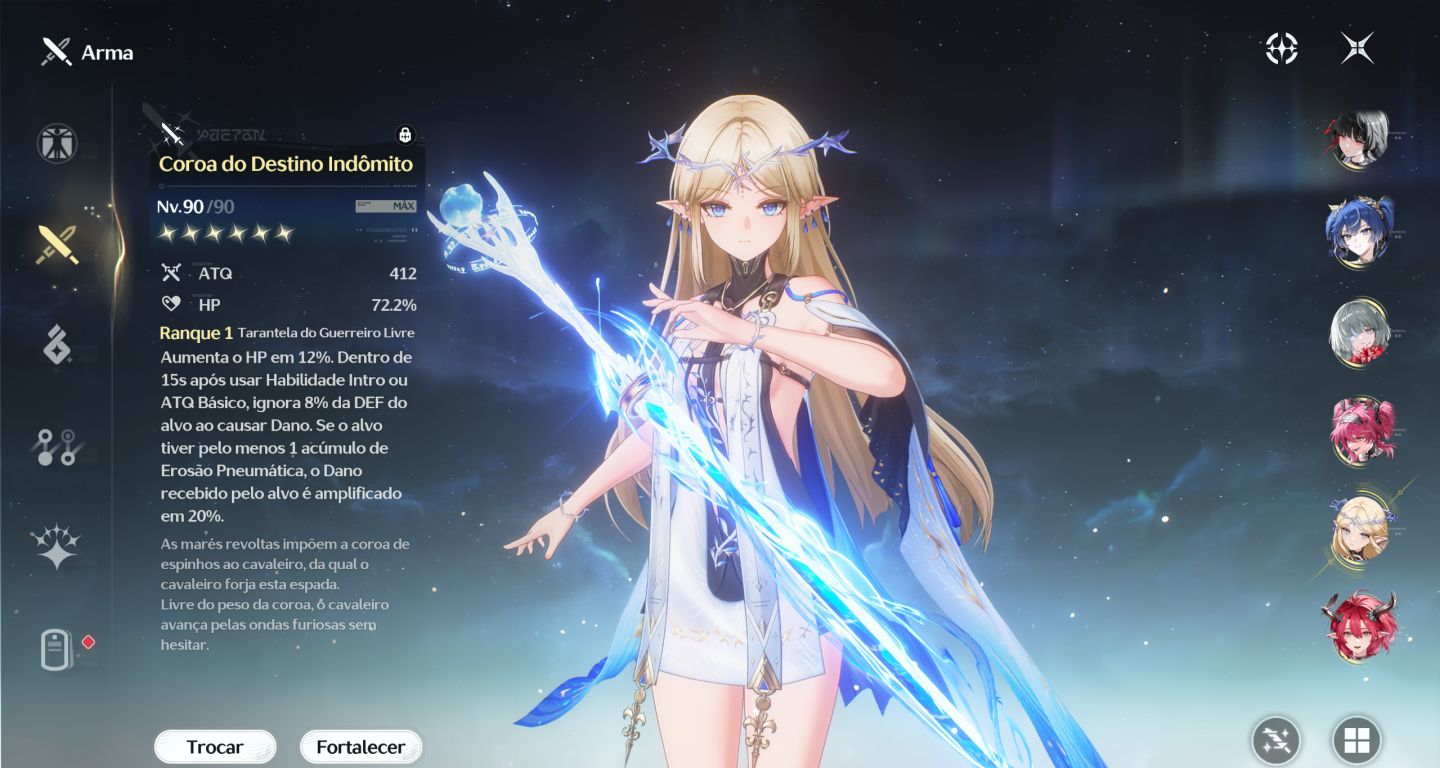 Conta endgame muitos 5 estrelas com armas.