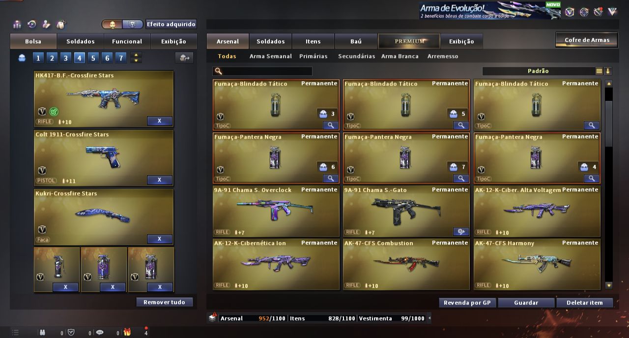 CONTA CROSSFIRE 01 DO SITE COM MUITOS ITENS RAROS E PERFEITA EM TODOS OS MODOS!