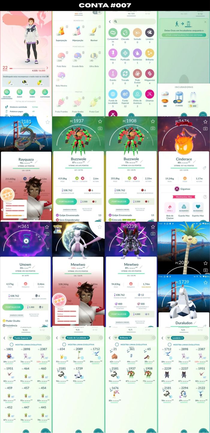 [PROMOÇÃO] CONTAS RARAS POKEMÓN GO LENDÁRIOS SHINYS, AVES DE GALAR, 100% E MAIS!