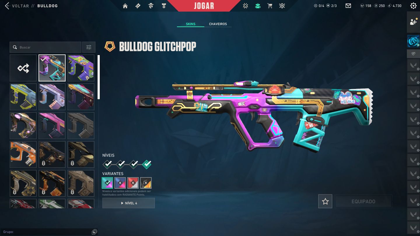 Conta valorant com muita variedade de skins