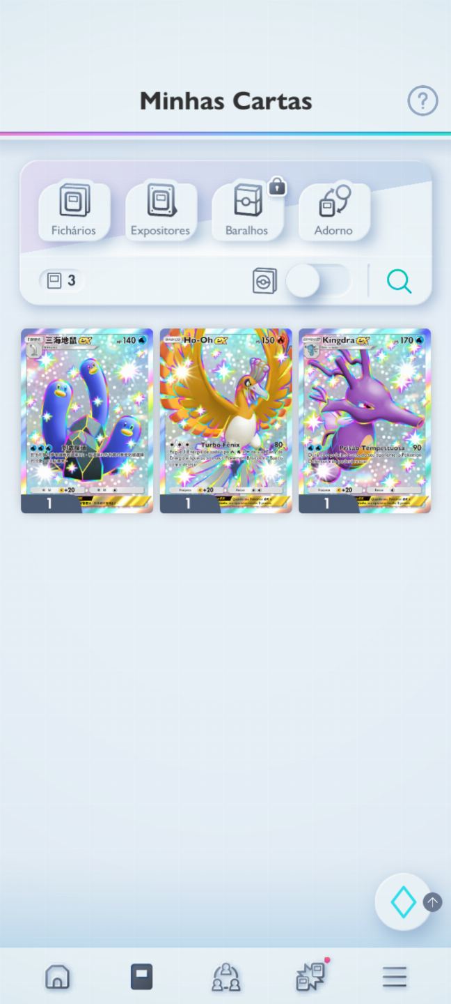 Conta Pokémon TCG - NV 19 com mais de 1,3k cartas com Poncho dourado e mto mais!