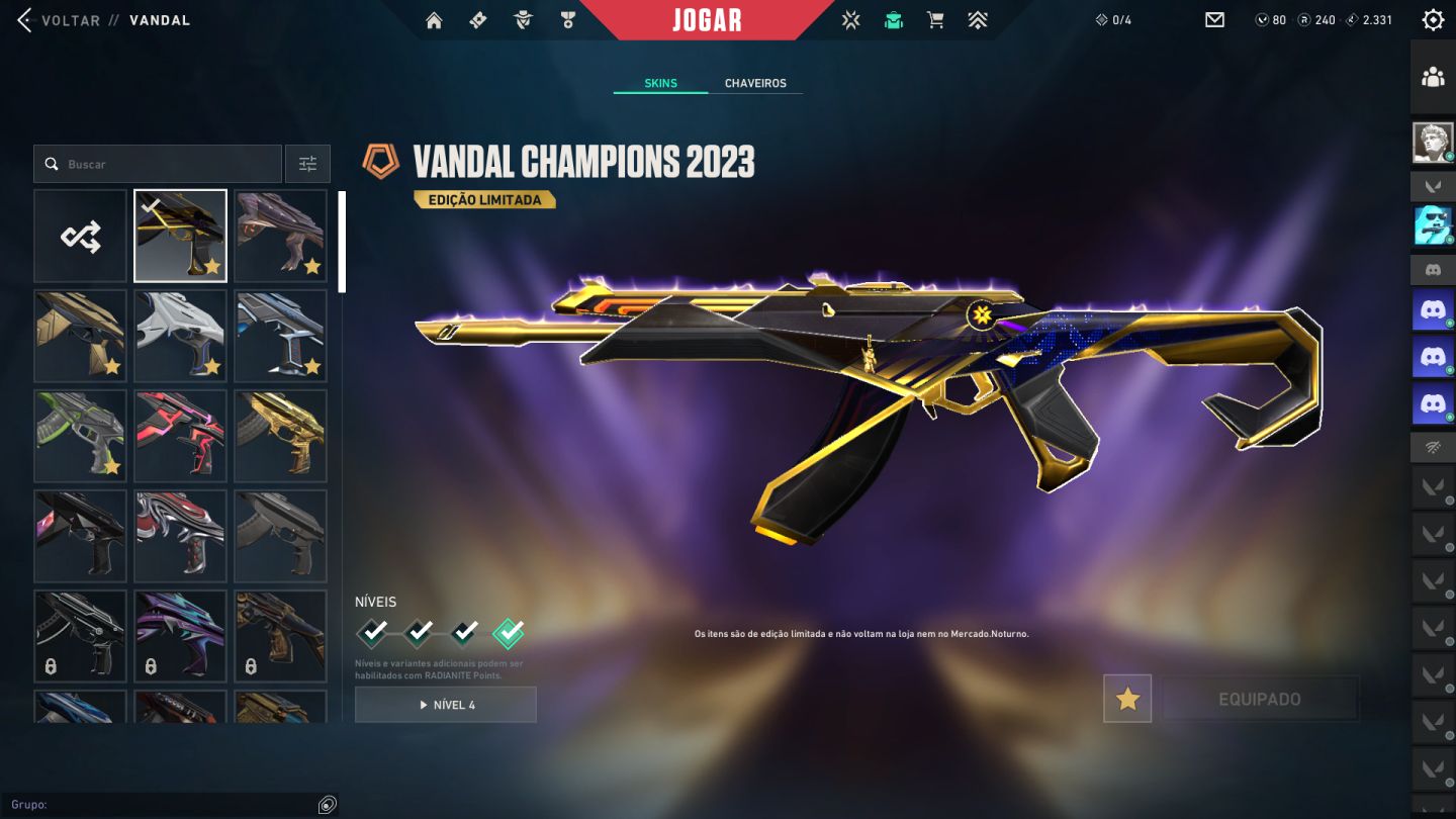 CONTA VALORANT FULL ACESSO Vandal Champions 2023, Reconhecimento e Karambit RGX.