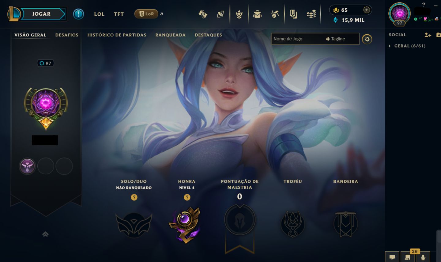 Conta Pell Lol /MMR mestre /36 champs / 26 skins / 80 icones / 25K EA