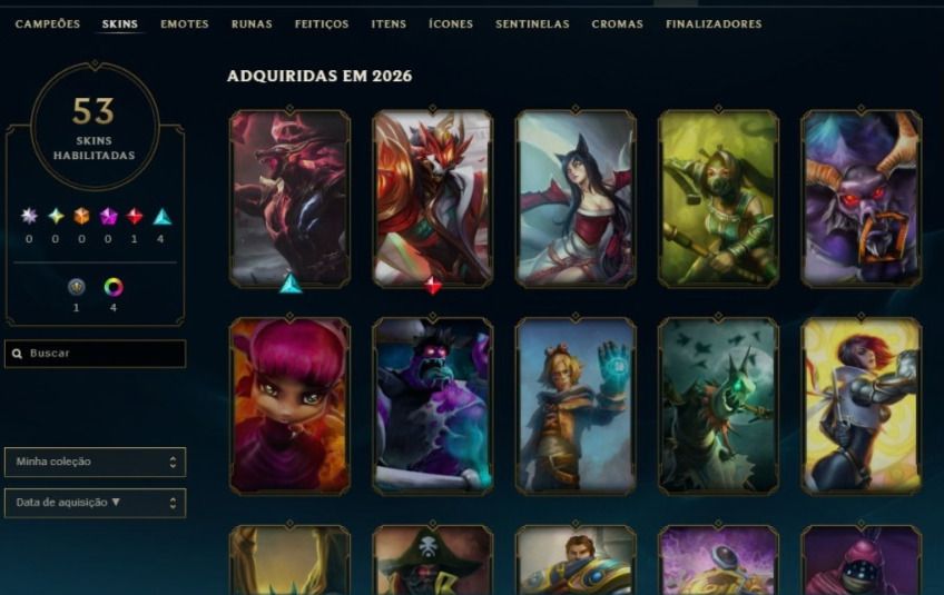 CONTA DE LEGUE OF LEGENDS LVL 42 COM 53 SKINS CONTA BRONZE 4