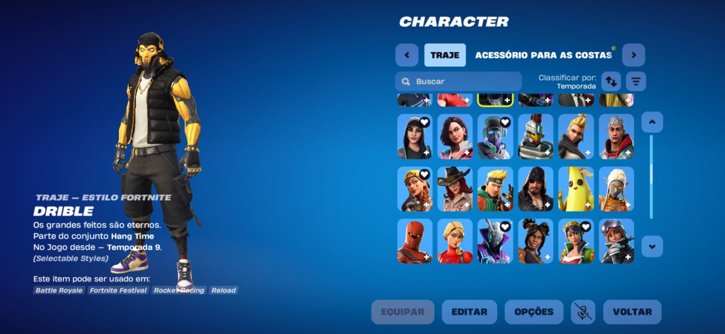 Conta fortnite com 118 skin e tendo skins raras desde a primeira temporada