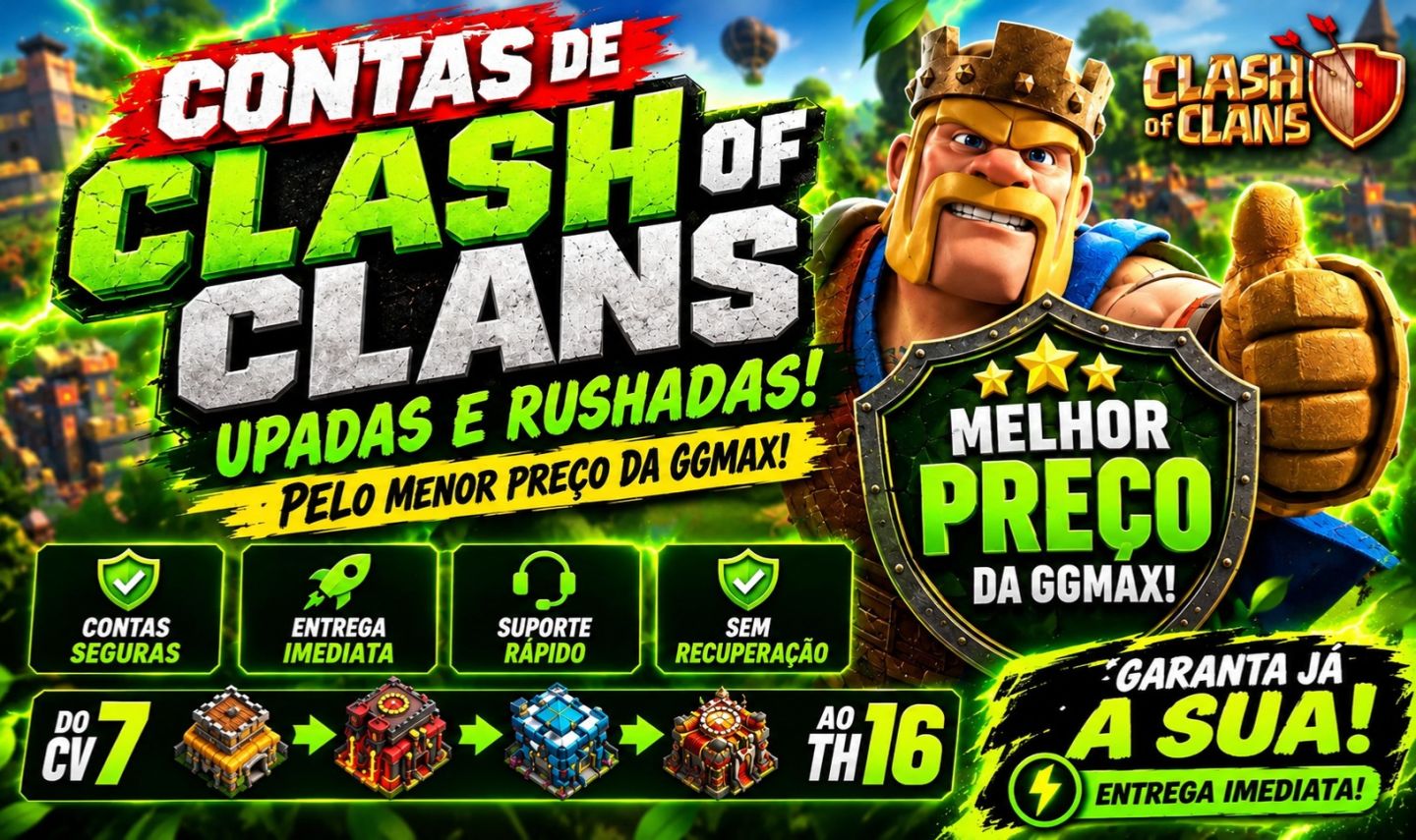 CONTAS CLASH OF CLANS UPADAS E RUSHADAS MENOR PREÇO