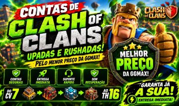 CONTAS CLASH OF CLANS UPADAS E RUSHADAS MENOR PREÇO
