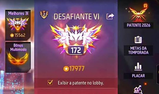 UPO RAPIDAMENTE SUA PATENTE NO FREE FIRE / LVL DO PASSE