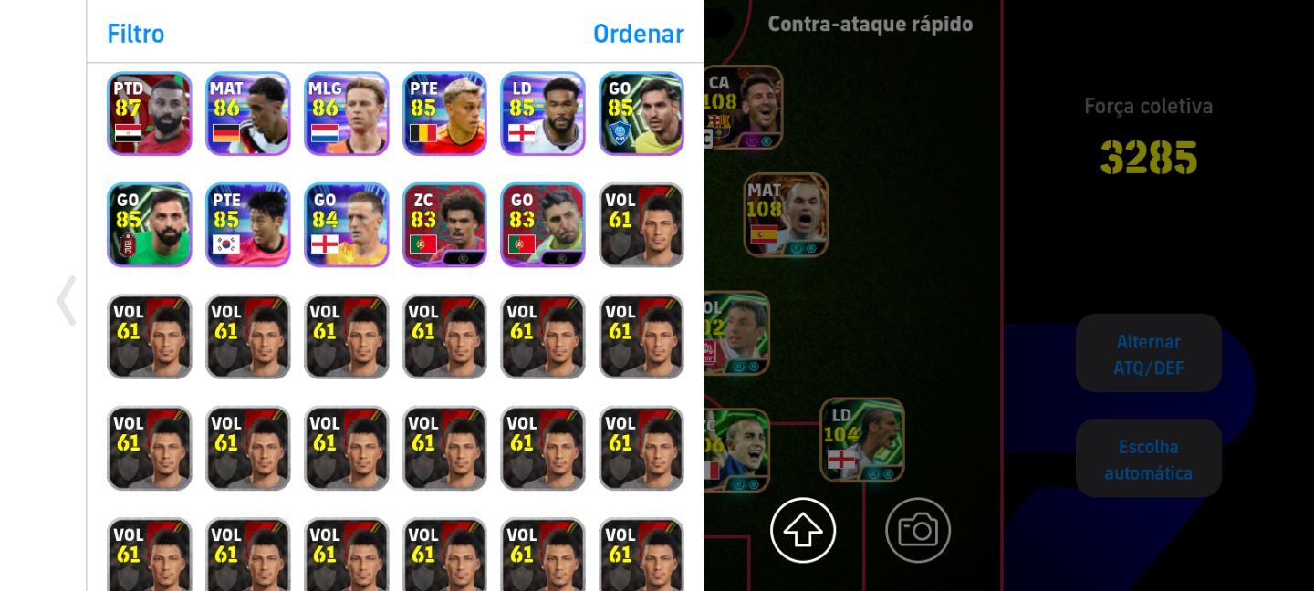 Conta eFootball - COMPLETA 3285 Força Coletiva (full épico e bem montada)
