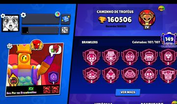 Conta De Brawl Stars Full 160K! + Skins