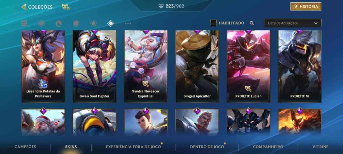 Conta à venda R$550 | 223 skins | Challenger | Passe ativo