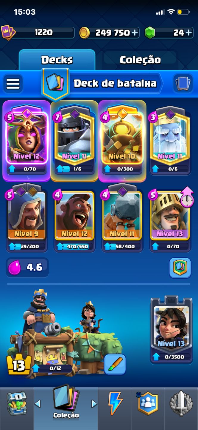 Conta de clash royale, com 6000 trofeus. 249,750 Moedas, quase todos os personag