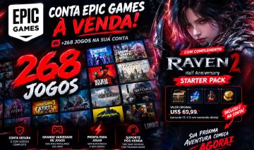 CONTA EPIC GAMES COM 268 JOGOS + RAVEN2 STARTER PACK US$ 69,99