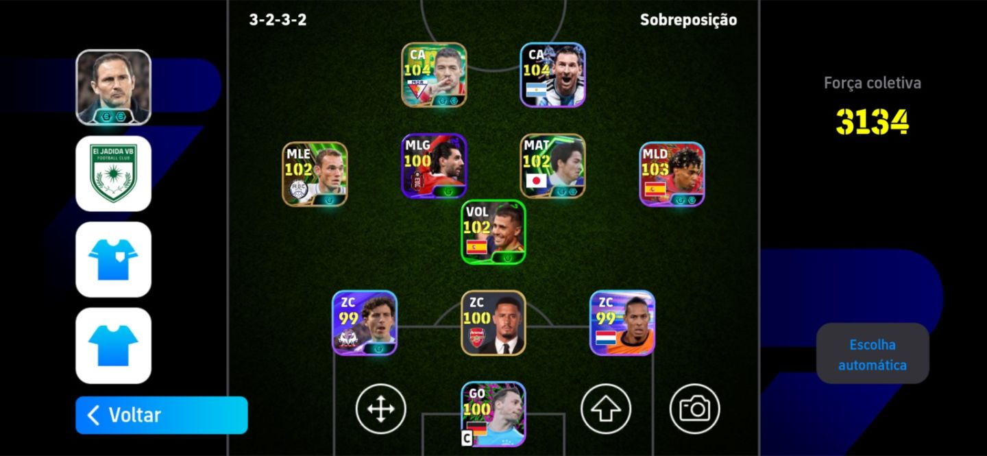CONTA eFOOTBALL TOP MESSI 104 + CRAQUES 100+ | FORÇA 3134