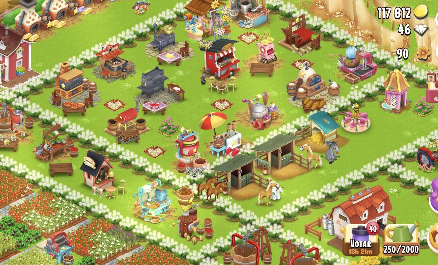CONTA DE HAY DAY LVL 62 | TODOS OS ANIMAIS LIBERADOS | 30/ 50 máquinas