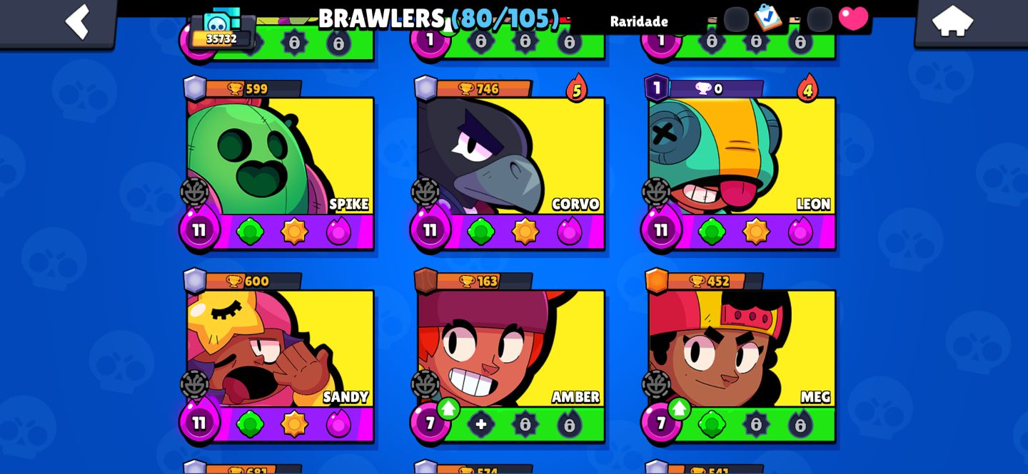 [CONTA DE BRAWL STARS 35K DE TROFÉUS 80 BRAWLERS | CONTA DE 2021 VÁRIOS PASSES ]