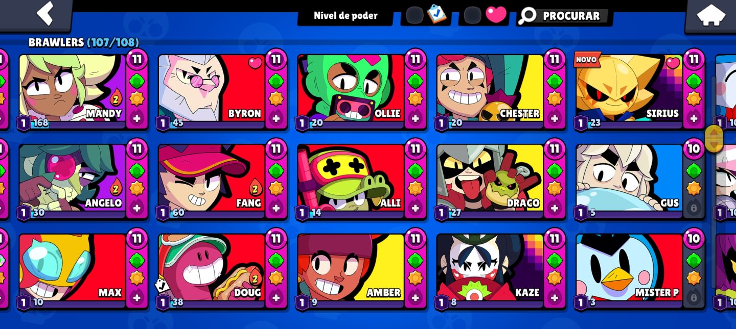 Conta de Brawl Stars gemada no precinho, 70k troféus