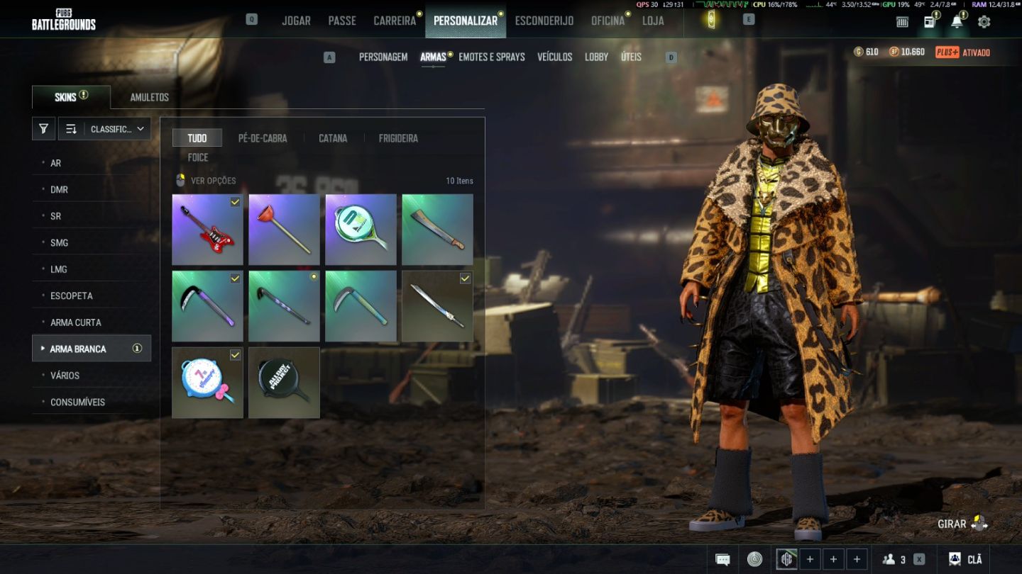 PUBG | AUG Lv8 | Beryl Medusa Lv6 | ACE Lv2 | Personagem Glasya Lv 2