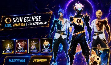 CONTA FREE FIRE SKIN EVOLUTIVA SKIN ECLIPSE SOLAR NA PROMOÇÃO
