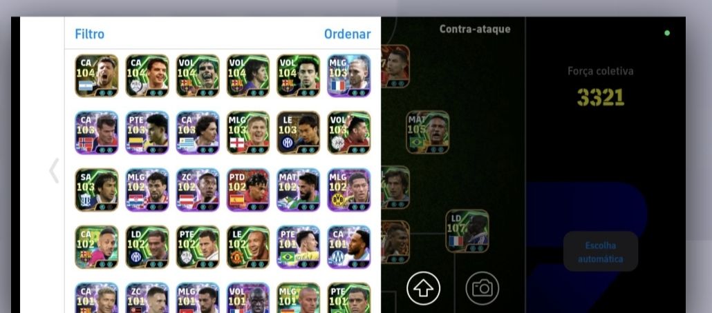 Conta eFootball Mobile completa+3335 Força. Melhores jogadores Meta cada Posição