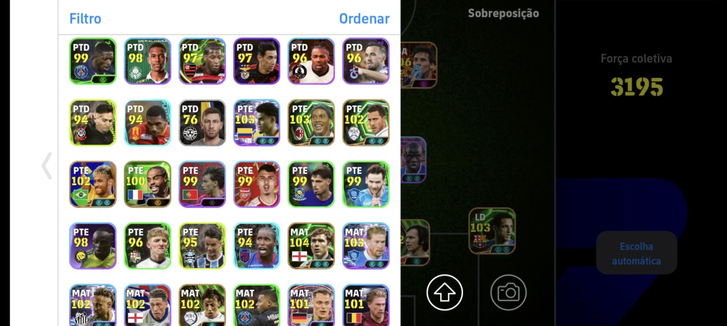 Conta Efootball Muito Rara | 2 Messi 106, Lamine Yamal 103, Viera 104, Totti 106