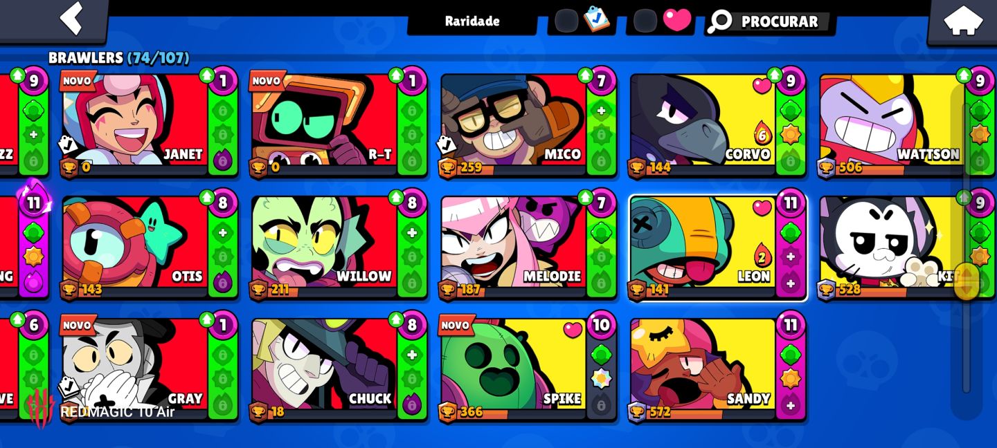 ( para rápido ) Conta brawl stars com 74 brawlers